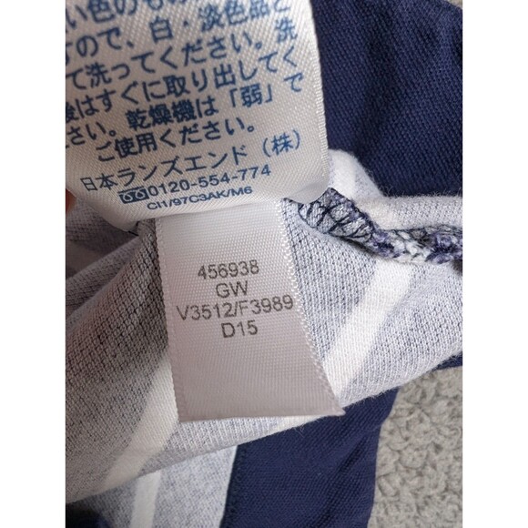 Lands End Shirt Dress M Blue Striped Short Roll Tab Sleeve Stretch Pockets! - Picture 11 of 13